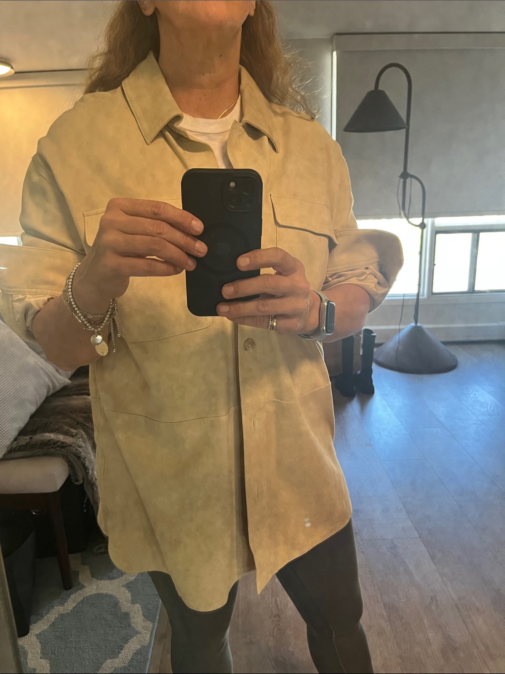 🆕🤎🤎Banana Republic Cream Suede Oversized Shirt / Shacket